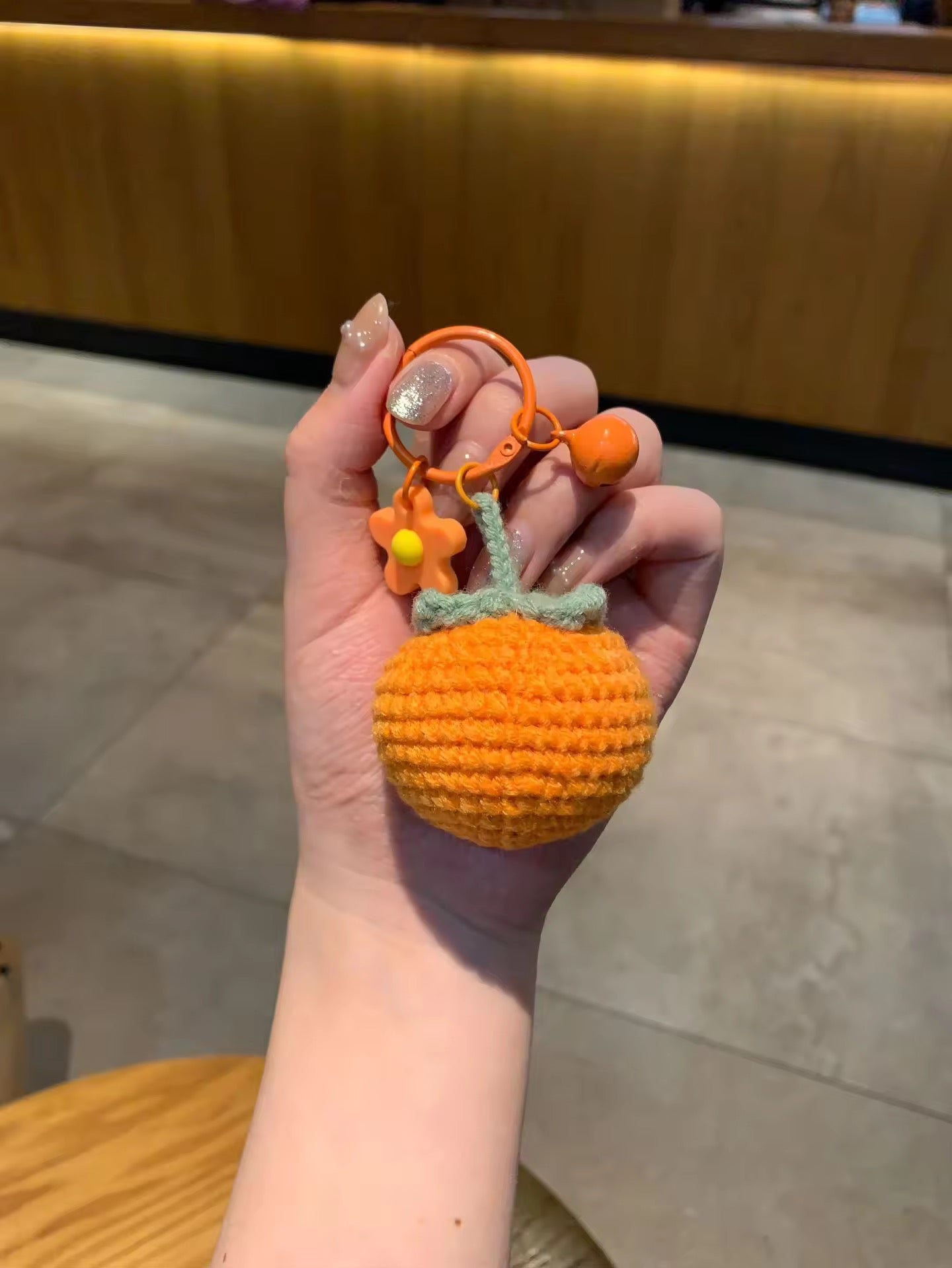 PK 49 Orange Cute Fruit 3D wool Plush Toy Keychain ( 1 pc ) Imported Premium Quality