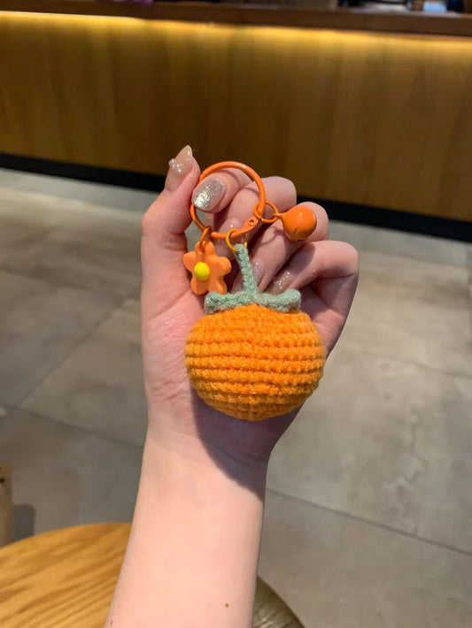 PK 49 Orange Cute Fruit 3D wool Plush Toy Keychain ( 1 pc ) Imported Premium Quality