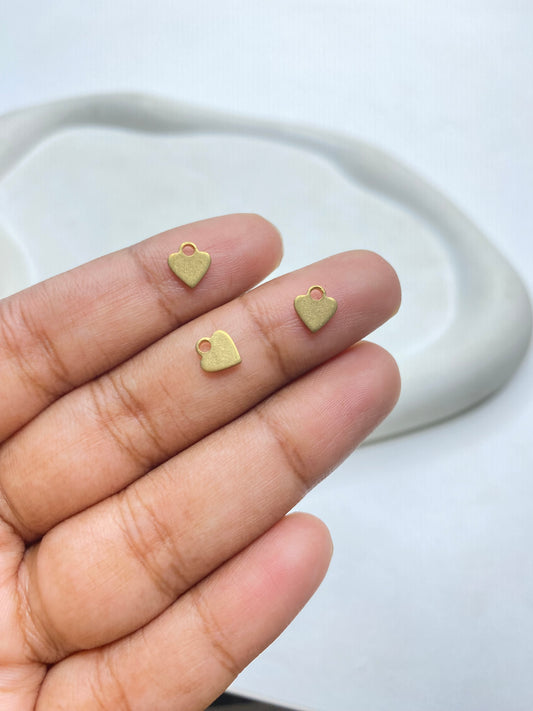 SS 2936 Tiny Heart Brass charm ( 1 pc ) ( 12:11 mm )