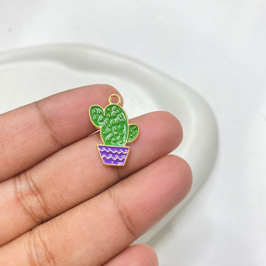EC 1536 Cactus enamel charm ( 1 pc )