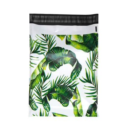 Tropical Leaf Poly Mailer Bag -  Waterproof & Double Sided - Designer Premium Packaging ( 10:13 inch )