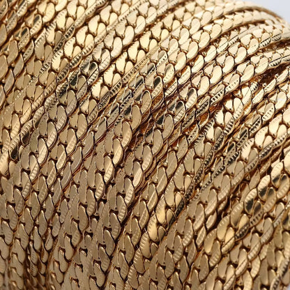 DIYS291 Wide Crypto chain Gold ( 1 feet ) 18k Gold PVD