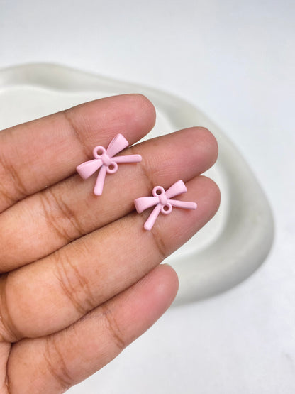 SS 2115 Bow double hanging Charm Spray painted Alloy Premium ( 1 pc ) Tarnish Resistant ( 9:14 mm )