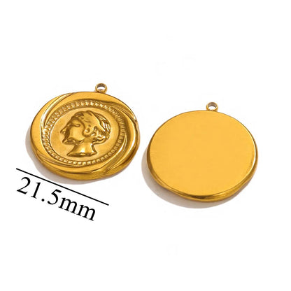 SC 03 (A) Queen elizabeth coin Stainless steel charm ( 1 pc ) Anti tarnish