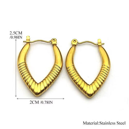 SJ 811 V shape Hoop Earring - 18k Gold PVD plated stainless steel - Anti tarnish