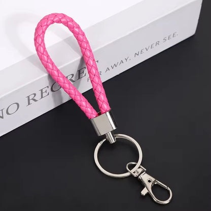 BBB 183 (c) Bright Pink Clipper Keychain Vintage Leather - buckle keychain tag with Clasp ( 1 pc )