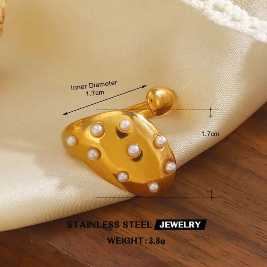 SJ 1108 Pearl Ring Adjustable - 18k Gold PVD plated stainless steel - Anti tarnish