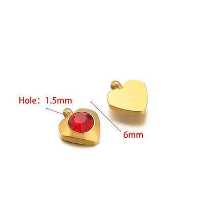 SC07C1 Dark Blue Heart Zircon Charm - 18k Gold PVD 316 stainless steel ( 1 pc ) Anti tarnish ( 6mm )