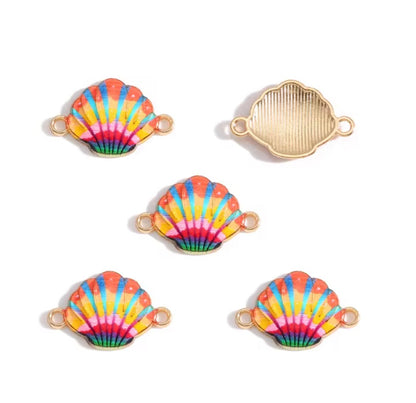EC07J Shell Ocean enamel Connector charm ( 1 pc ) High quality shine ( 16:24 mm )