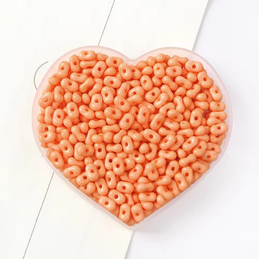 BBB 325 (g) Orange Peanut Shiny Bead ( 1 pc ) UV Plated Acrylic ( 4*6 mm )