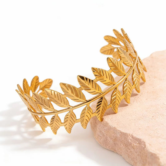 SJ 1140 Big Cuff bracelet - 18k Gold PVD plated stainless steel - Anti tarnish