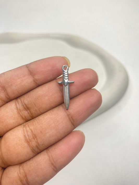 SS 2836 Sword charm Silver plated stainless steel ( 1 piece ) Anti tarnish