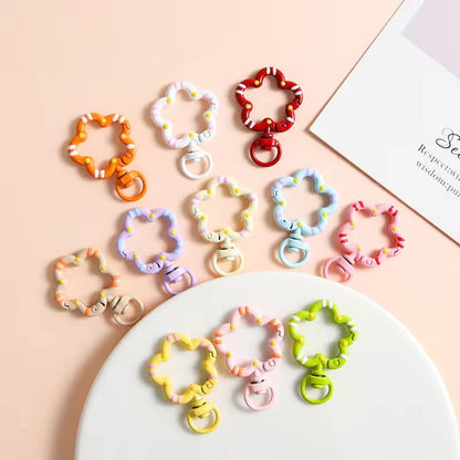 BBB 350 (g) Purple Floral key clasp - Keyring Clasp( 1 pc )