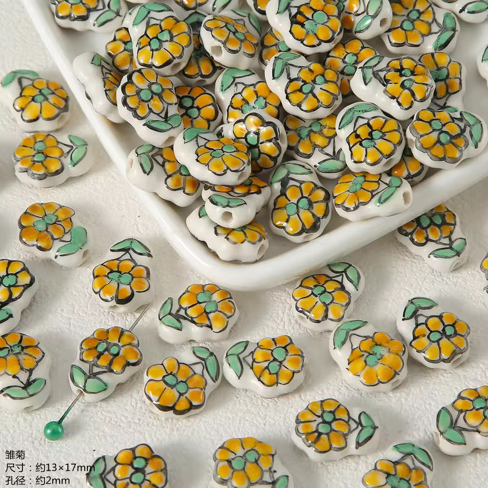 PCB21 Ceramic Bead ( 1 pc ) Porcelian Ceramic ( 17:20 mm )