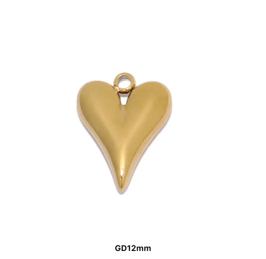 SC01J Heart charm 18k gold PVD plated 316 stainless steel ( 1 pc ) anti tarnish