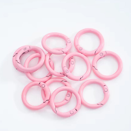 BBB 231 (g) Light Pink O Ring Keychain Clasp ( 1 pc ) Spring Clasp Key Ring ( 25 mm ) High Quality Alloy