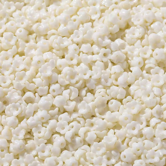 BBB 305 (i) White Tiny Bell Shiny  Bead ( 1 pack - 10 piece ) UV Plated Acrylic ( 6 mm )