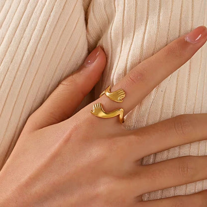 RSJ08G Hug Ring Adjustable - 18k Gold PVD plated 316 stainless steel - Anti tarnish