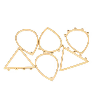 SS 2751 Triangle Bezel Connector 18k Gold PVD plated stainless steel ( 1 pc ) Anti tarnish