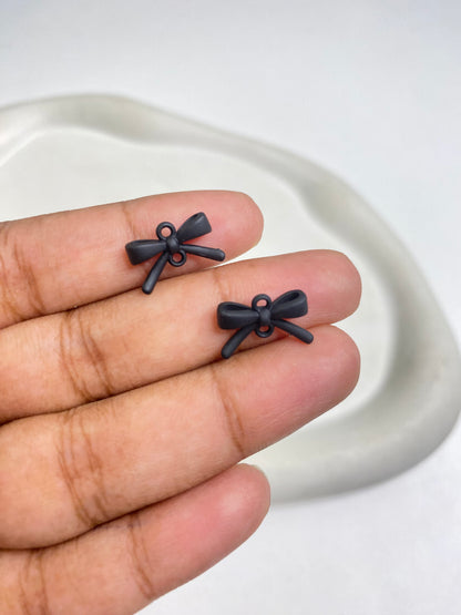 SS 2115 Bow double hanging Charm Spray painted Alloy Premium ( 1 pc ) Tarnish Resistant ( 9:14 mm )