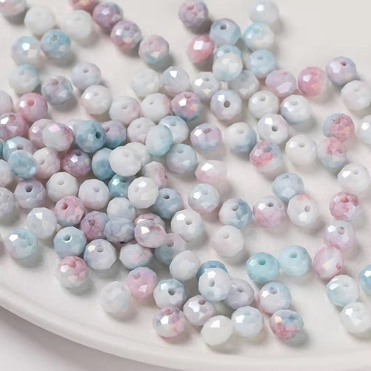 GB02A Round Faceted water-dyed glass bead ( 1 pc ) Lampwork Bead ( 8 mm )