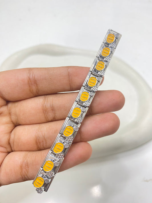 IC 07 Pumpkin italian charm bracelet - stainless steel ( 1 pc ) Anti tarnish