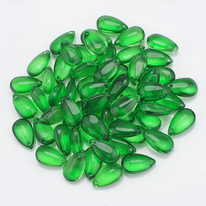 BBB 210 (c) Light Green Teardrop Smooth Crystal glass bead ( 1 pc ) ( 8:13 mm )