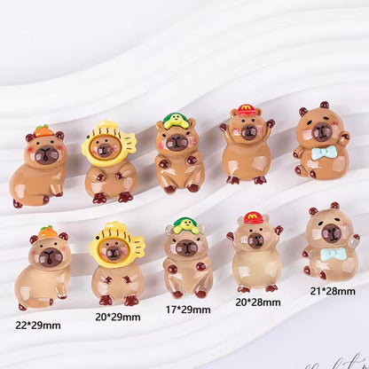 BBB 334 (d) Transparent Capybara Cartoon Resin charm ( 1 pc ) with Hook
