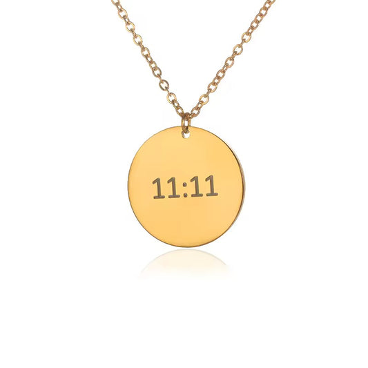 NSJ04F 11:11 Necklace - 18k gold PVD plated 316 stainless steel - Anti tarnish - Wholesale