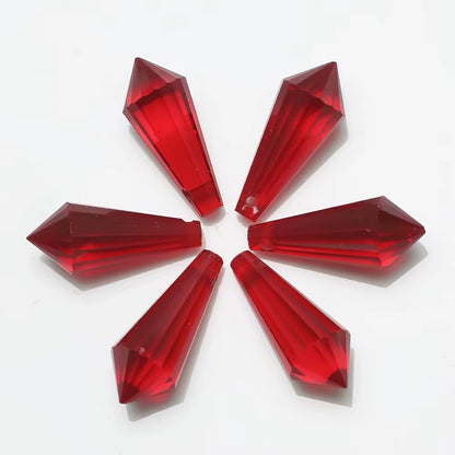 BBB 208 (g) Maroon Red Pointed Crystal Bead Lampwork Prism glass charm ( 1 pc ) ( 8:20 mm )