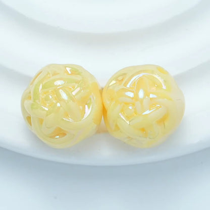 BBB 382 Yarn Ball Round Bead ( 1 pc ) UV plated Acrylic ( 16mm )