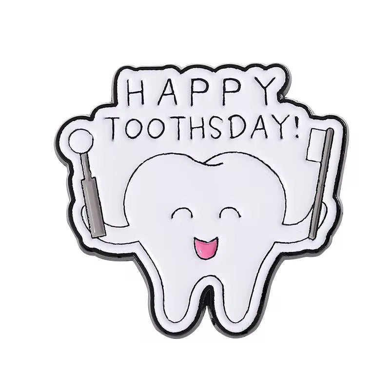 PK 125 Toothsday Enamel Pin Badge ( 1 pc ) Imported Premium Quality