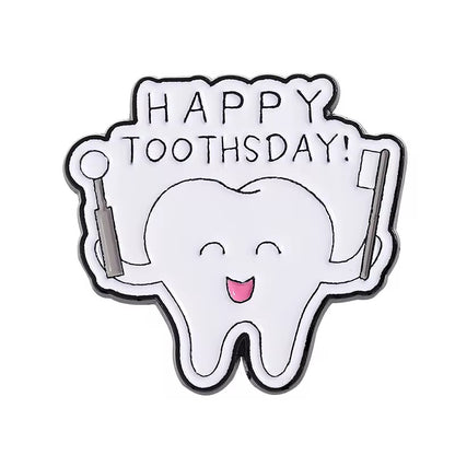 PK 125 Toothsday Enamel Pin Badge ( 1 pc ) Imported Premium Quality