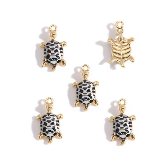 BBB 358 (e) Turtle Ocean enamel Connector charm ( 1 pc ) High quality shine ( 14:24 mm )