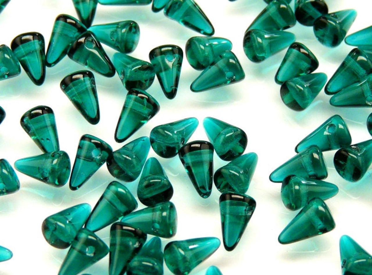 GB54 Czech pressed glass spike Beads crystal sliperits -(1PC)