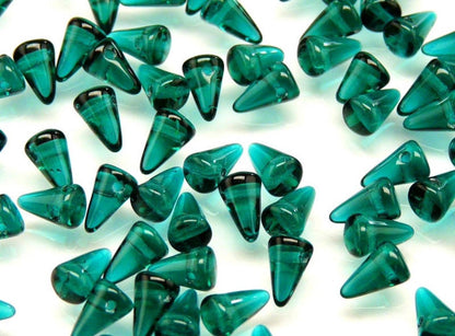 GB54 Czech pressed glass spike Beads crystal sliperits -(1PC)