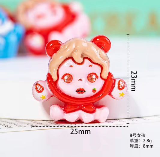 BBB 314 (g) Skull Panda Resin charm ( 1 pc ) with Hook