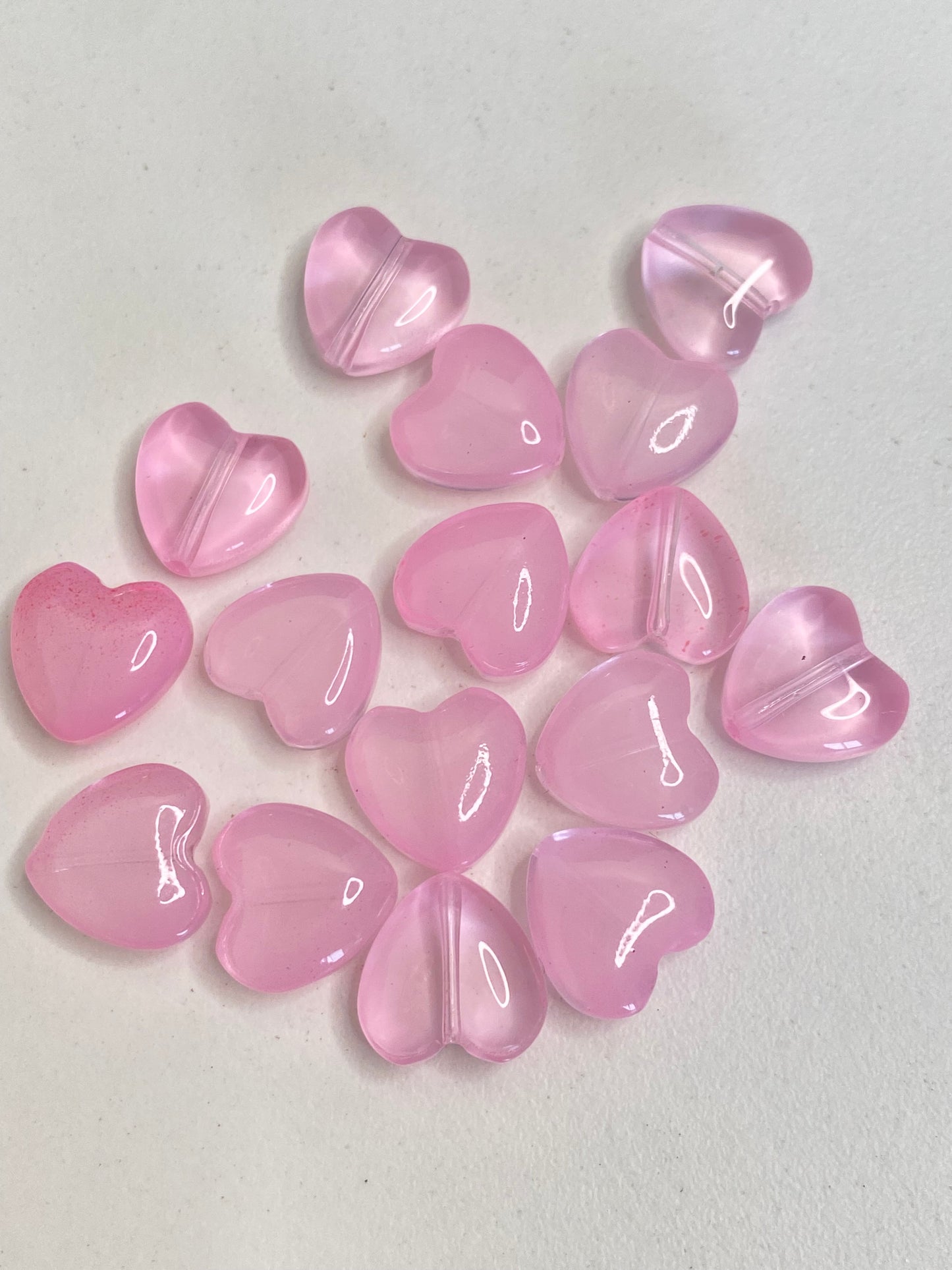 BBB 225 (m) Light Pink Heart Crystal glass bead ( 1 pc ) ( 8 mm )