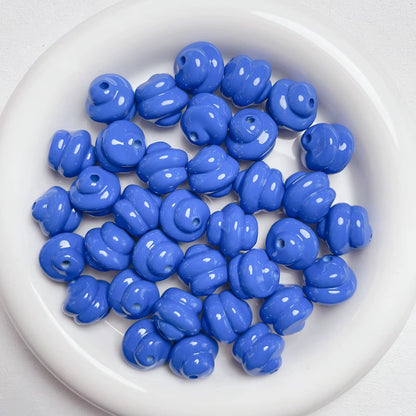 BBB 220 (c) Dark blue Swirl Bubble 3D Acrylic bead ( 1 pc ) UV Plated ( 16:3.5 mm )