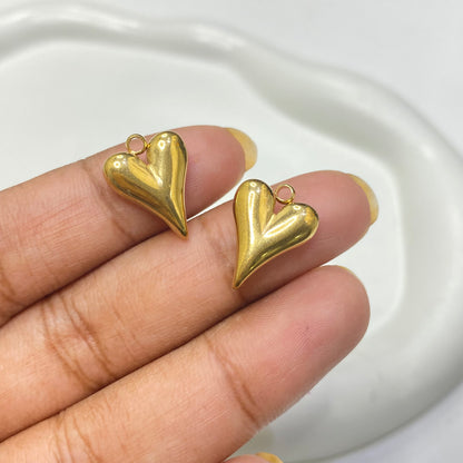 SC01J Heart charm 18k gold PVD plated 316 stainless steel ( 1 pc ) anti tarnish
