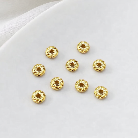 SS 1371 Round Spacer bead 18k Gold plated ( 1 pc ) Anti tarnish ( 5*6 mm )