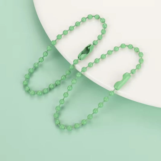 BBB 184 (f) Pastel Green Bead ball chain Keychain ( 1 pc )
