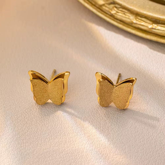 SJ 802 Minimalistic Butterfly Stud - 18k Gold PVD plated stainless steel - Anti tarnish