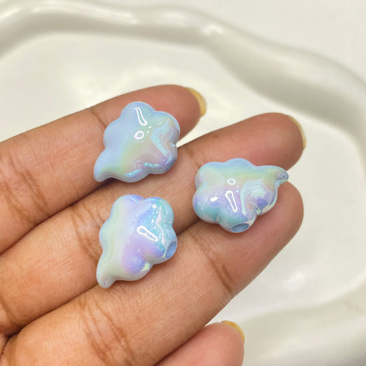 BBB 177 (E) Rainbow blue iridescent cloud Acrylic bead (1PC)