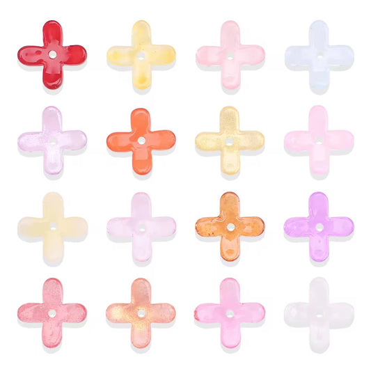 BBB 96 Colourful Cross Crystal glass beads ( 1 pc ) ( 10:12 mm )