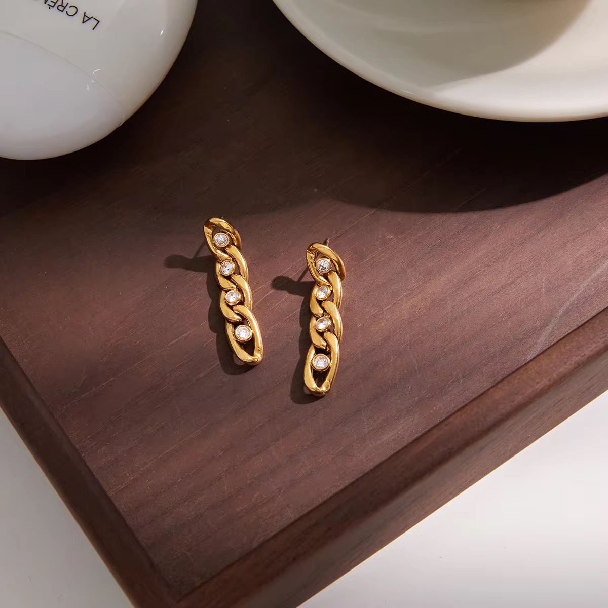 ESJ24B Chain EARRING - 18K GOLD PVD plated
