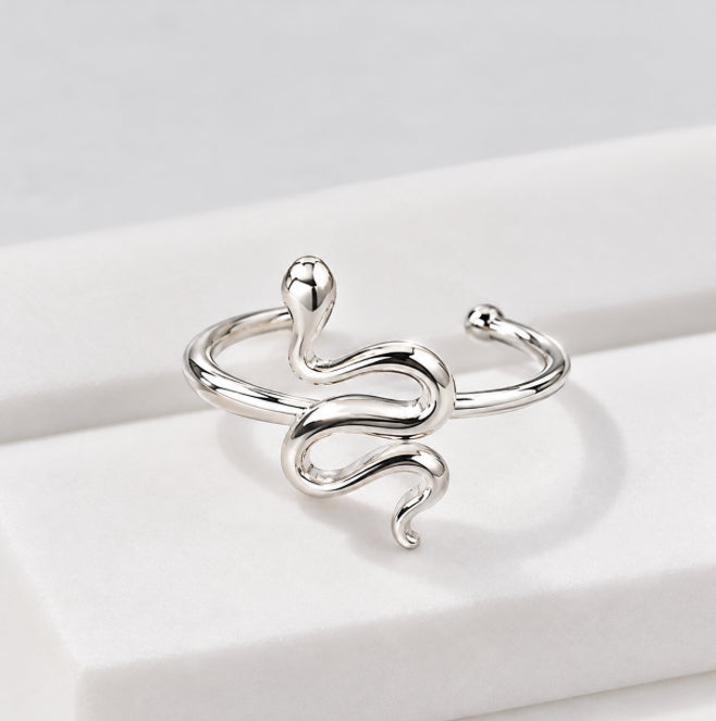 RSJ25F Snake Ring Adjustable - Silver PVD plated