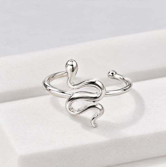 RSJ25F Snake Ring Adjustable - Silver PVD plated
