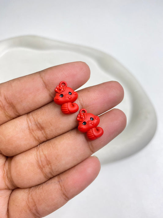 SS 2114 Red Snake Alloy Premium charm ( 1 pc ) Tarnish Resistant ( 15:11 mm )