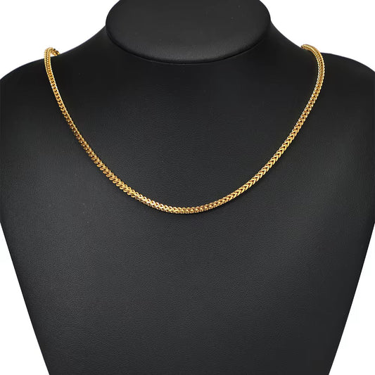 DIYS159 Braided Wheat Chain ( 1 feet ) 18k Gold PVD